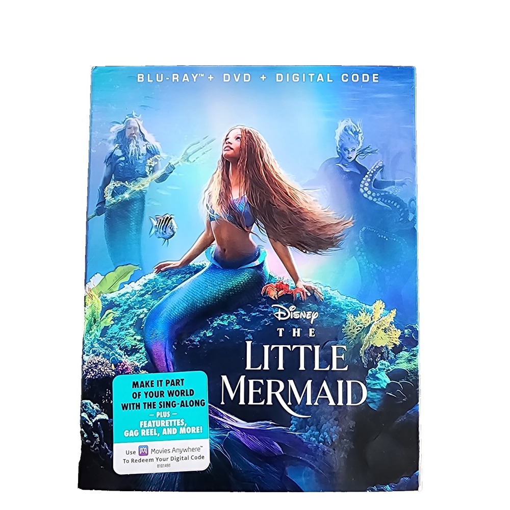 The Little Mermaid Brand New Blu-Ray & DVD & Digital Code 2023 Halle Bailey - Picture 2 of 3